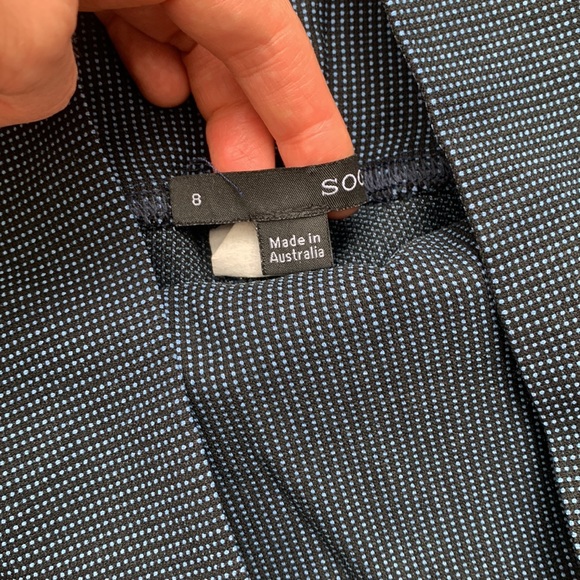 Blue dotted stretch maternity pants US size 4 - Picture 4 of 14